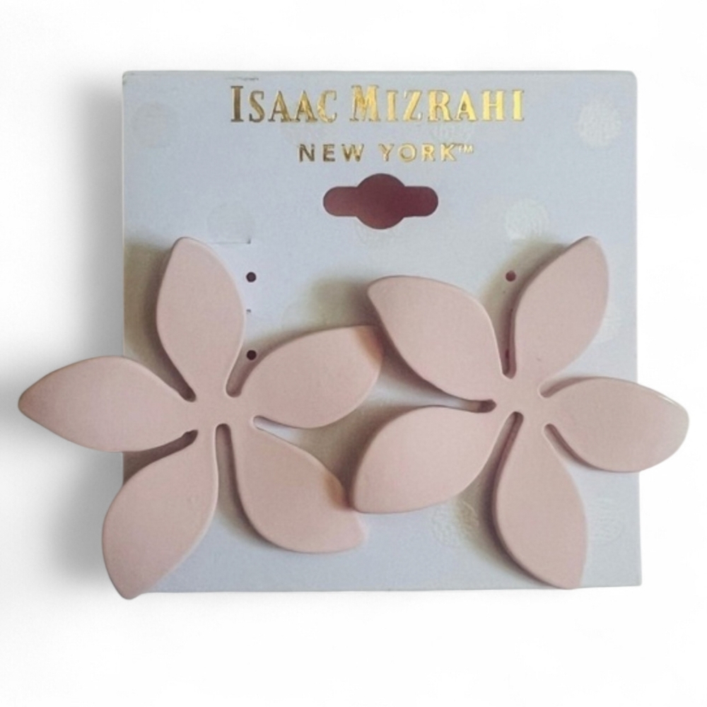 Isaac Mizrahi Blush Pink Floral Earrings‎